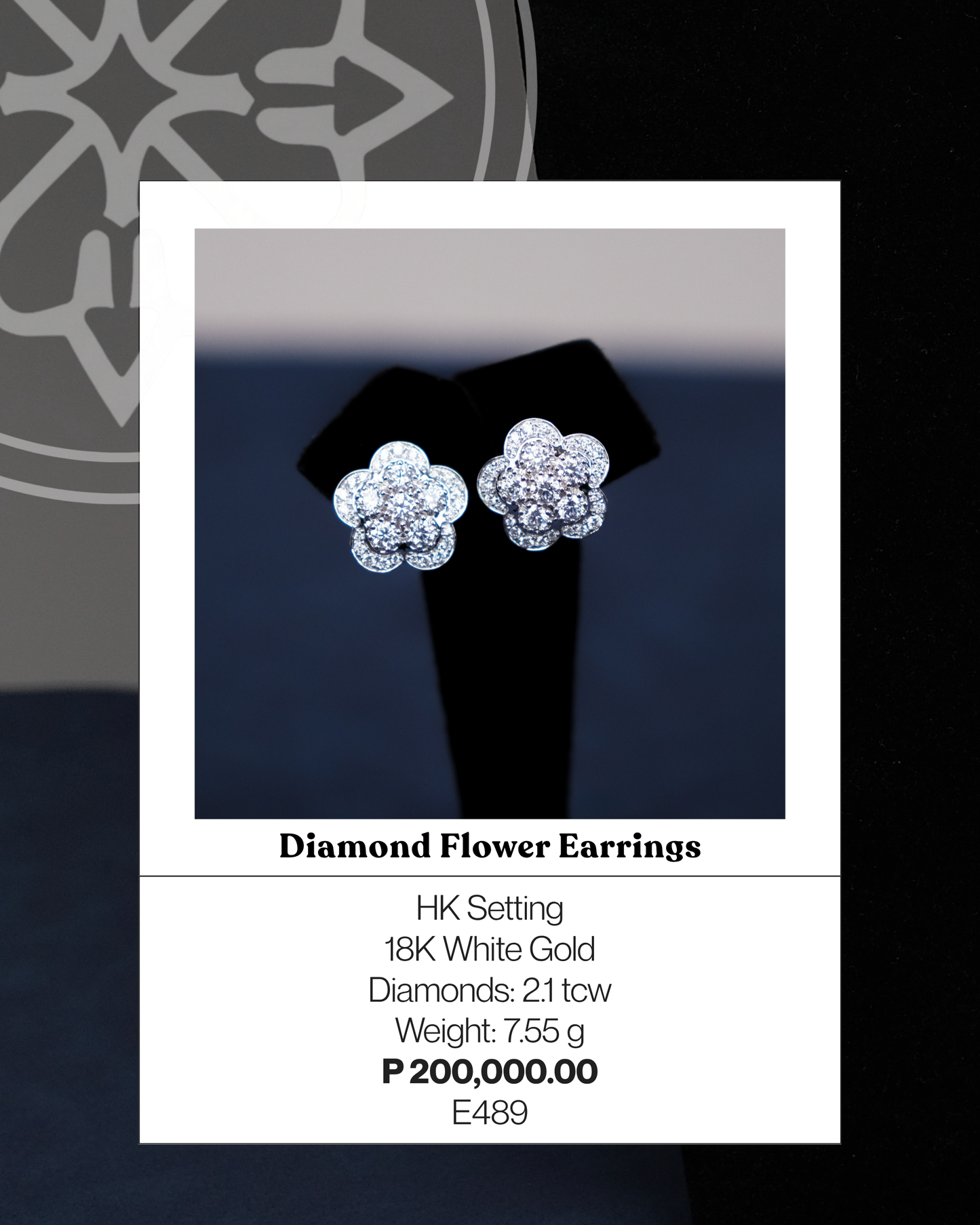 Diamond Flower Earrings