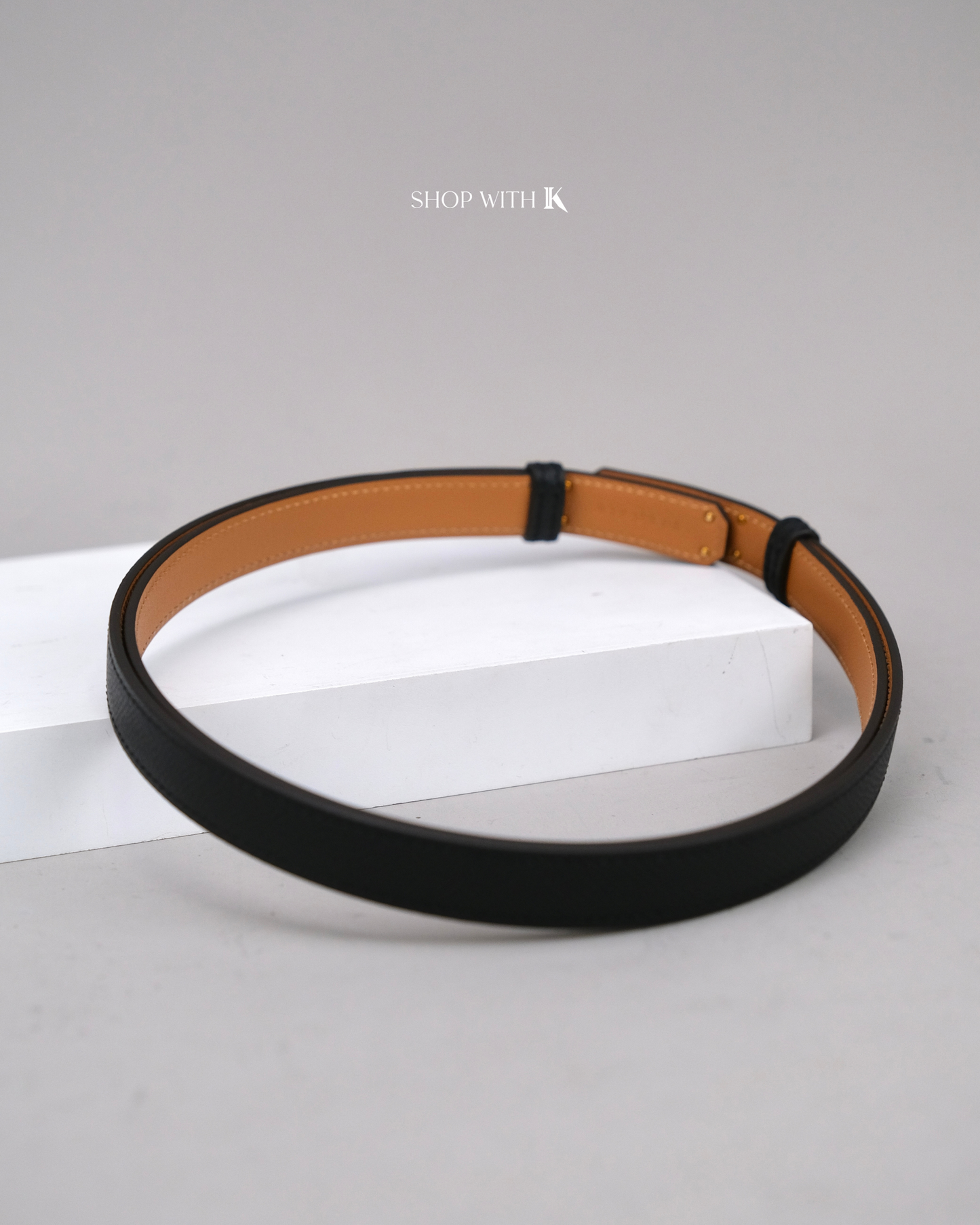 Hermes Kelly Belt Noir RGHW