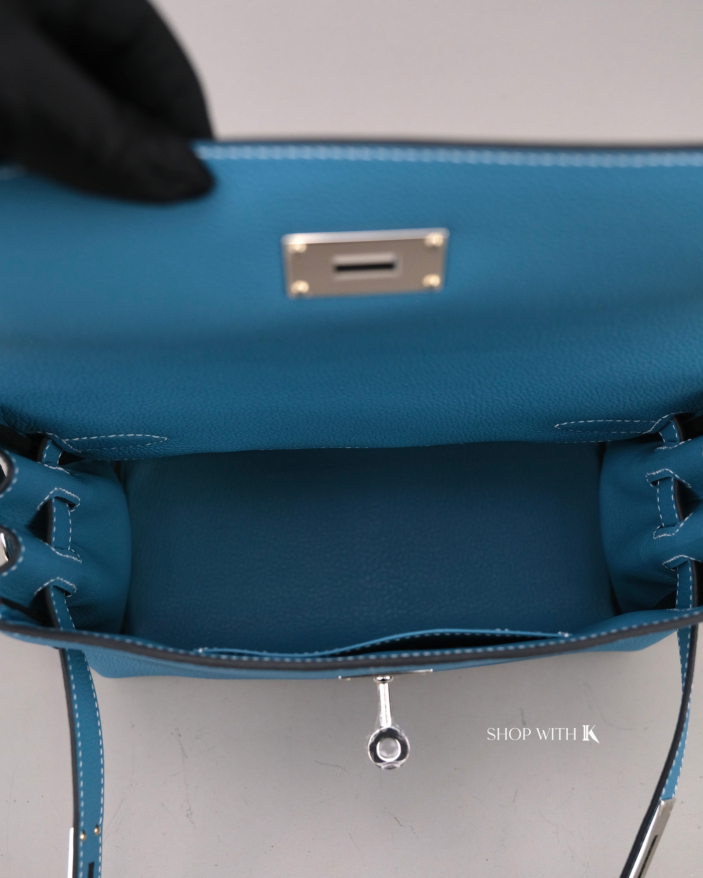 Hermes Kelly Messenger PM Bleu Jeans PHW