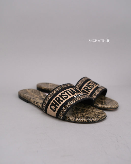 Dior Dway Embroidered Slide Sandals