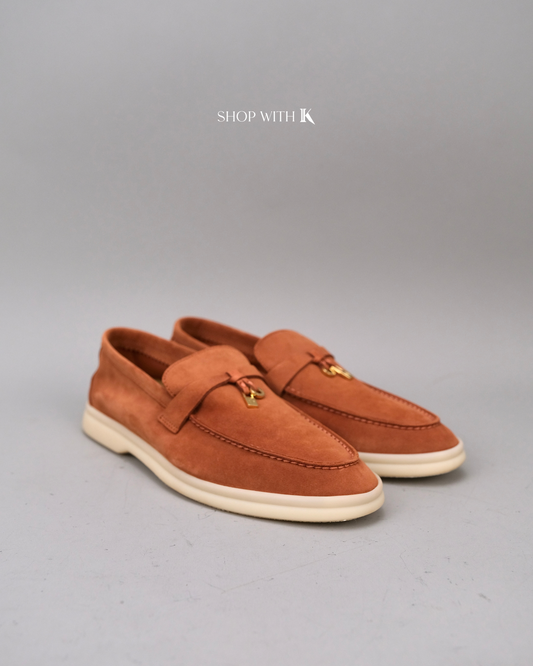 Loro Piana Summer Charms Walk Suede Rusty Orange