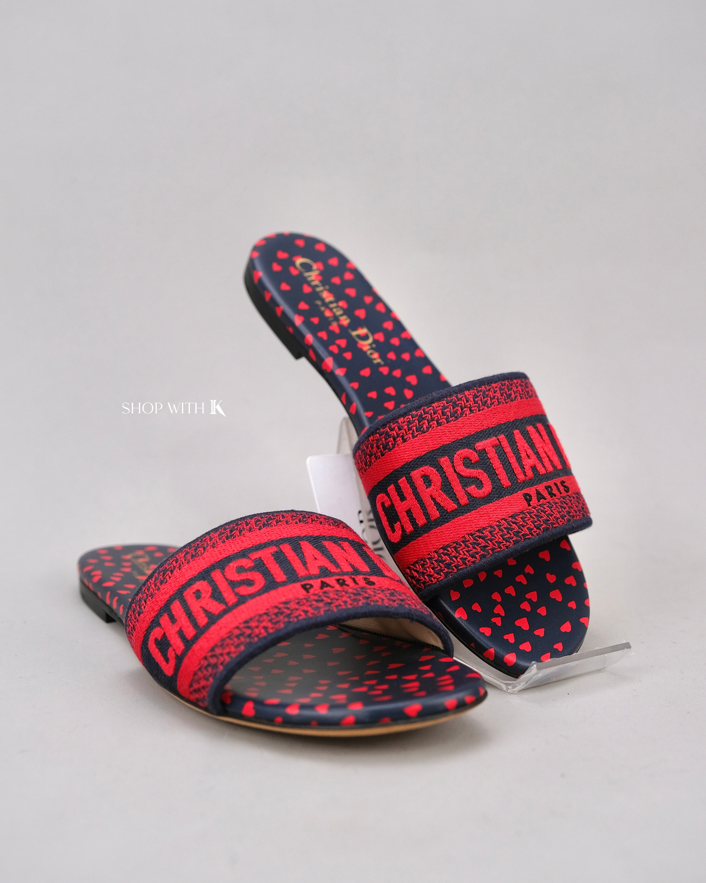 Dior Dway Red Heart Print