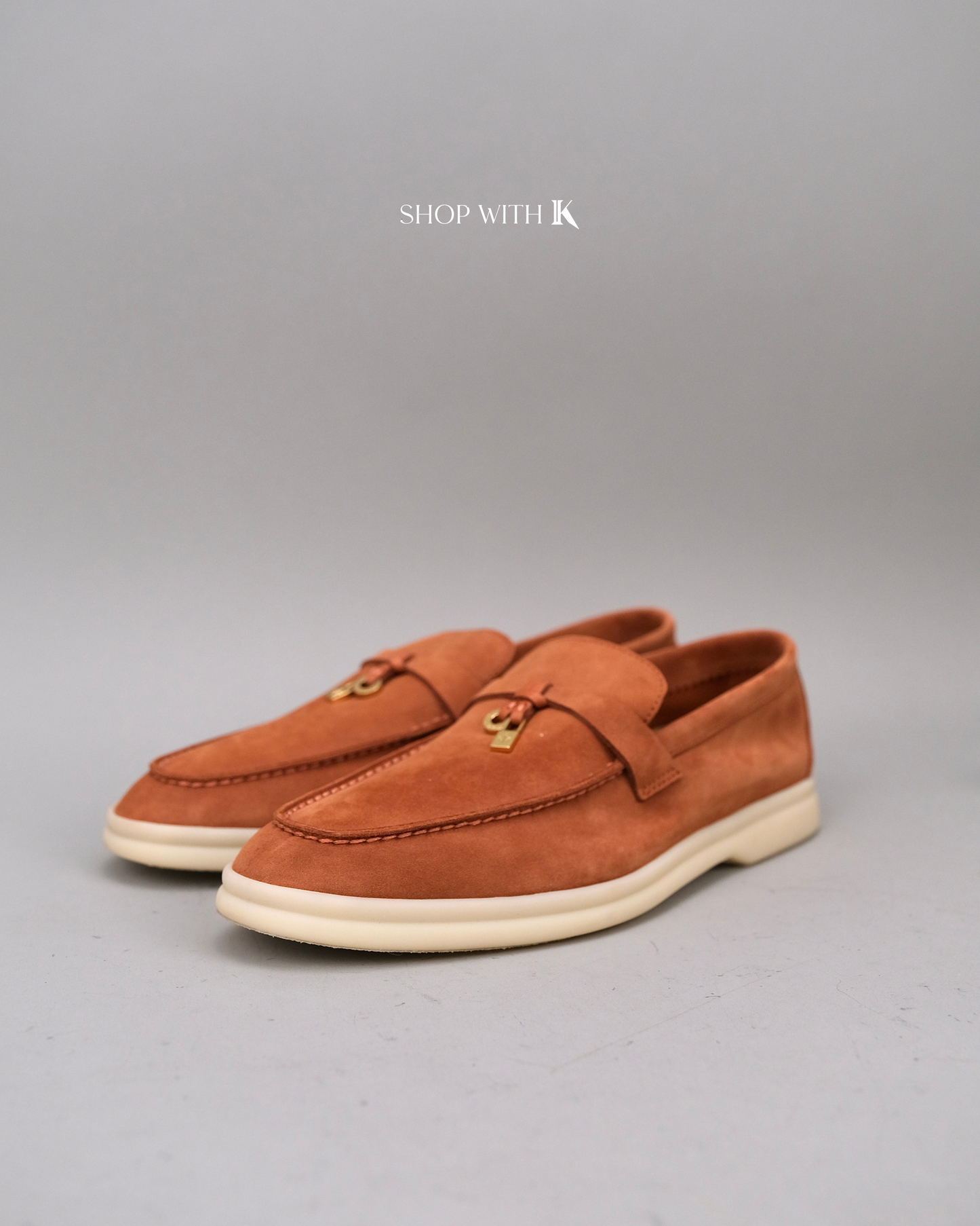 Loro Piana Summer Charms Walk Suede Rusty Orange
