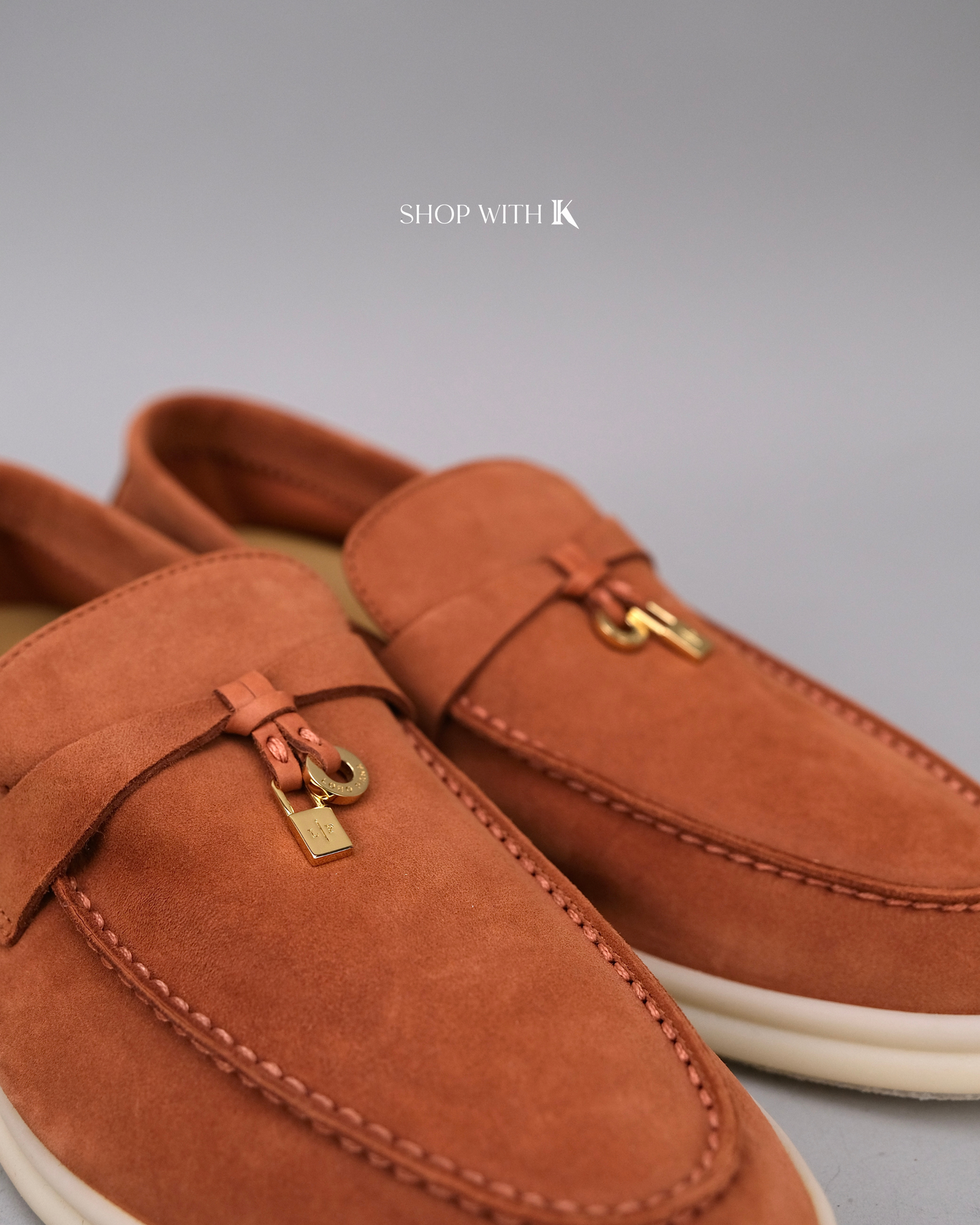 Loro Piana Summer Charms Walk Suede Rusty Orange