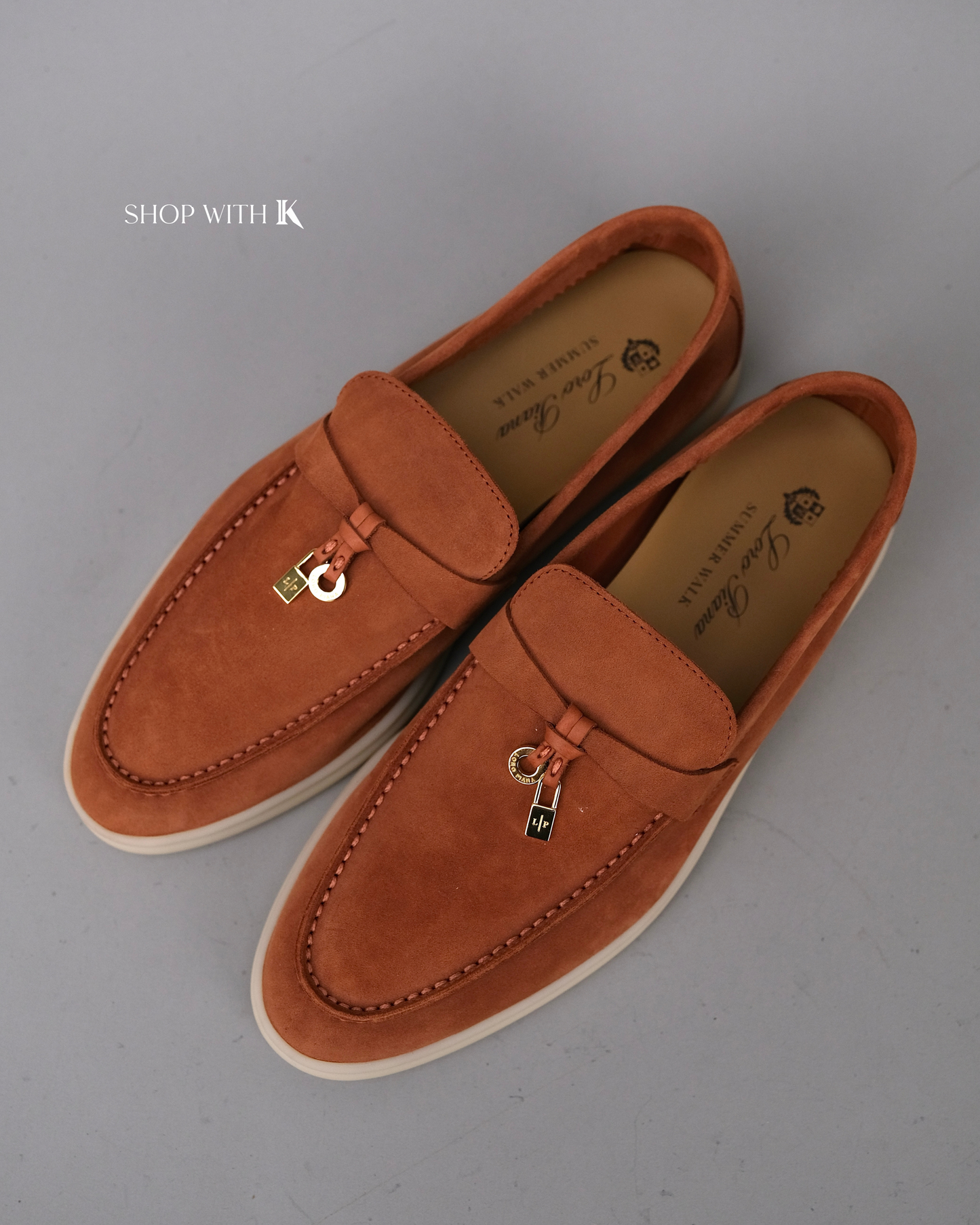 Loro Piana Summer Charms Walk Suede Rusty Orange