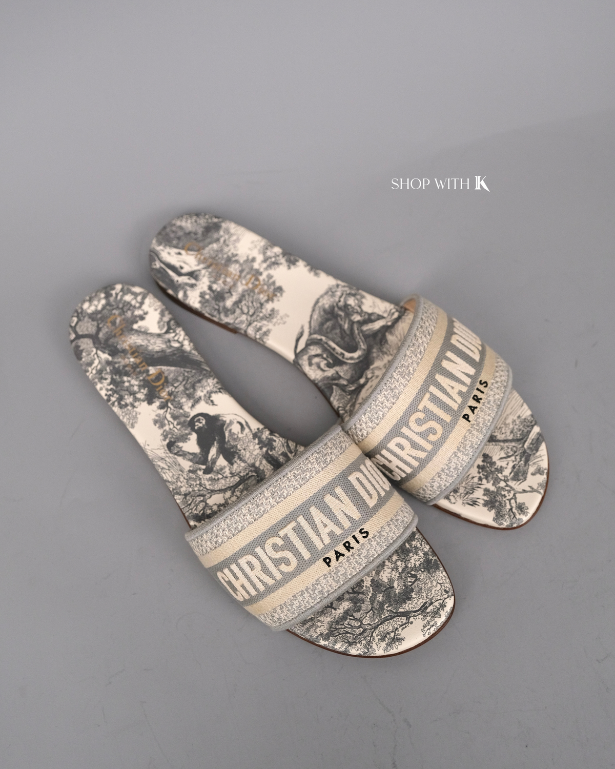 Dior Dway Embroidered Slide Sandals