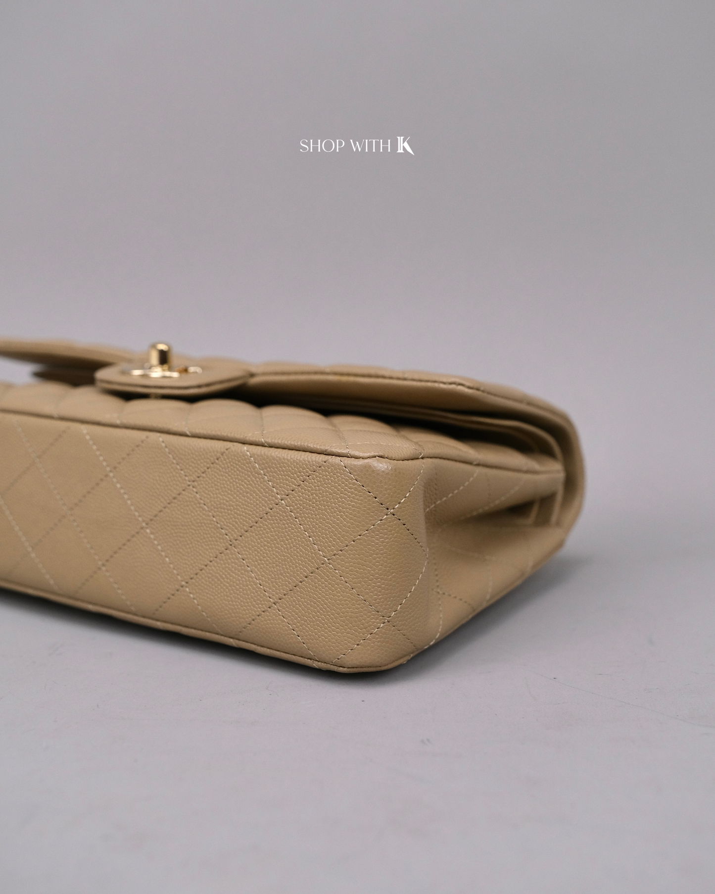 Chanel Classic Medium Flap Dark Beige GHW