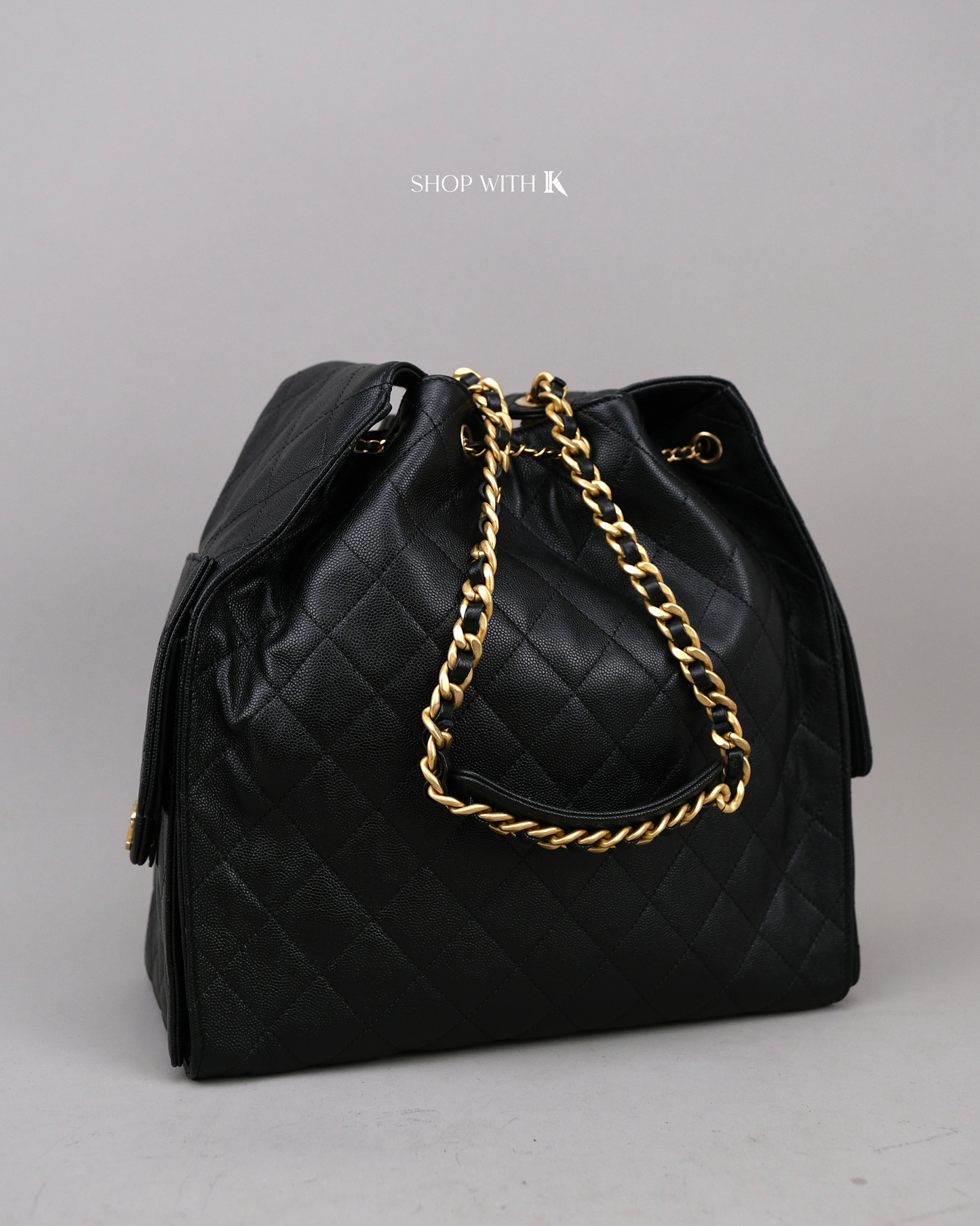 Chanel 25 Medium Black GHW