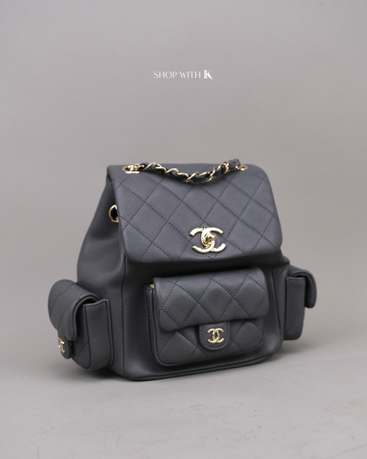 Chanel 23k New Tank Duma Backpack Dark Gray