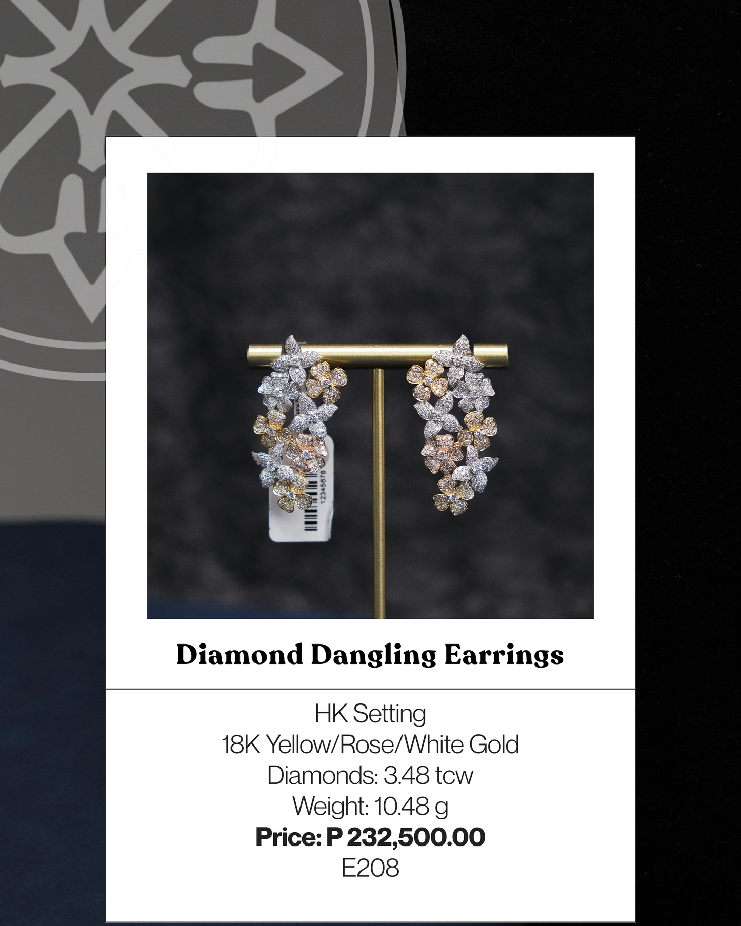 Diamond Dangling Earrings