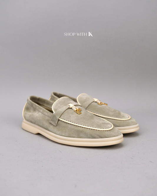 Loro Piana Summer Charms Walk Suede Dried Taragon