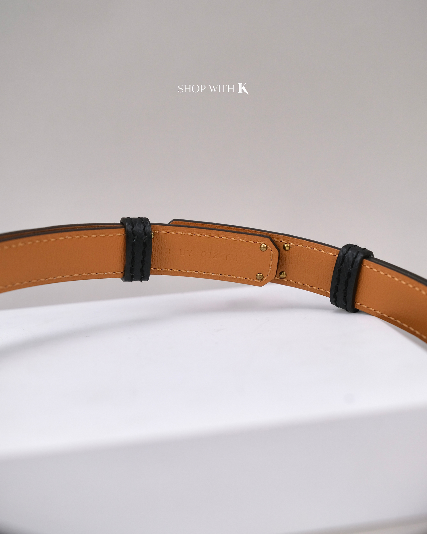 Hermes Kelly Belt Black RGHW