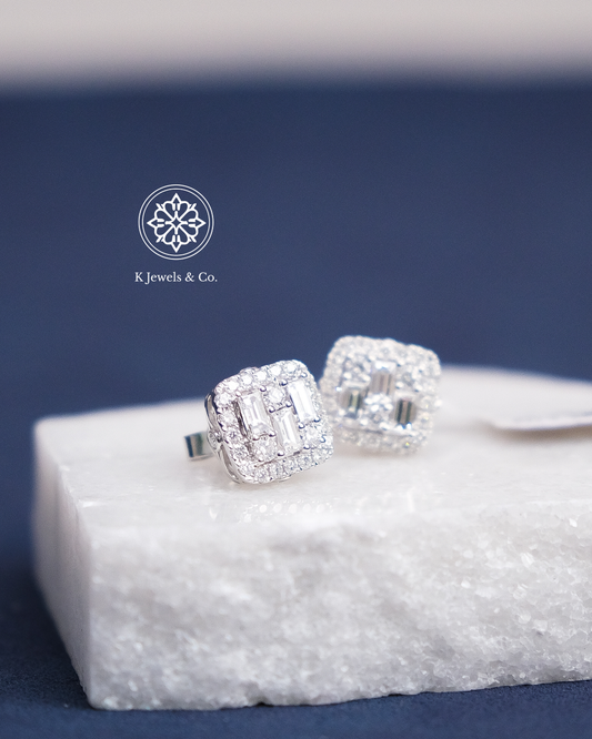 Emerald Illusion Diamond Earrings