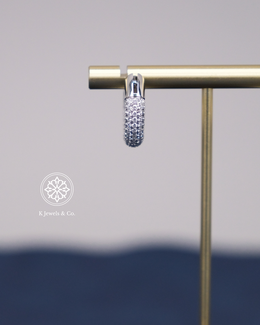 Donut Shaped Diamond Loop Earrings
