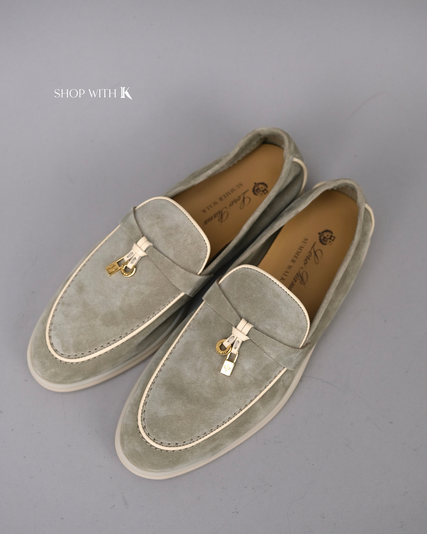 Loro Piana Summer Charms Walk Suede Dried Taragon