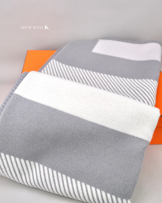 Hermes Tatersale Blanket Gris