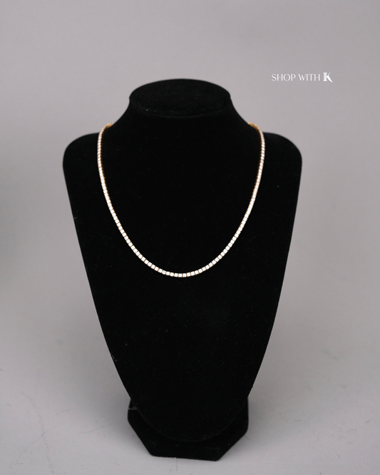 Diamond Tennis Necklace in Yellow Gold