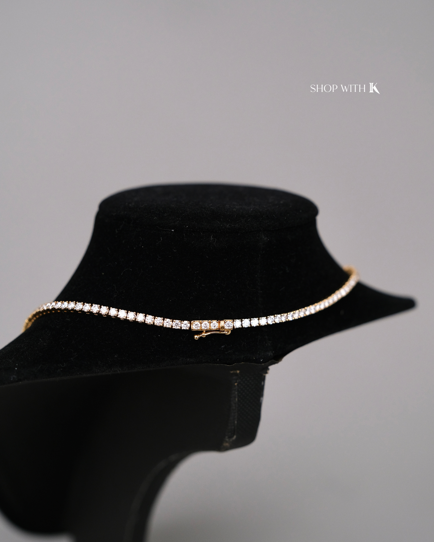 Diamond Tennis Necklace in Yellow Gold