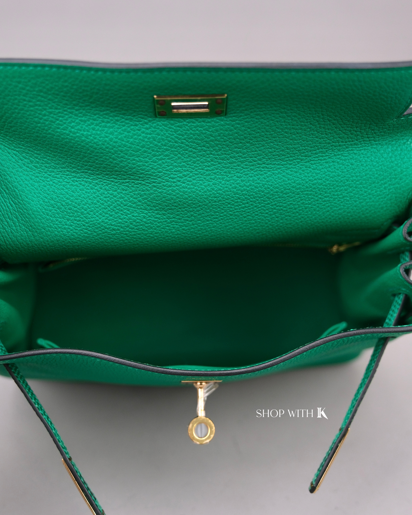 Hermes Kelly 25 Vert Menthe Lizard Touch GHW