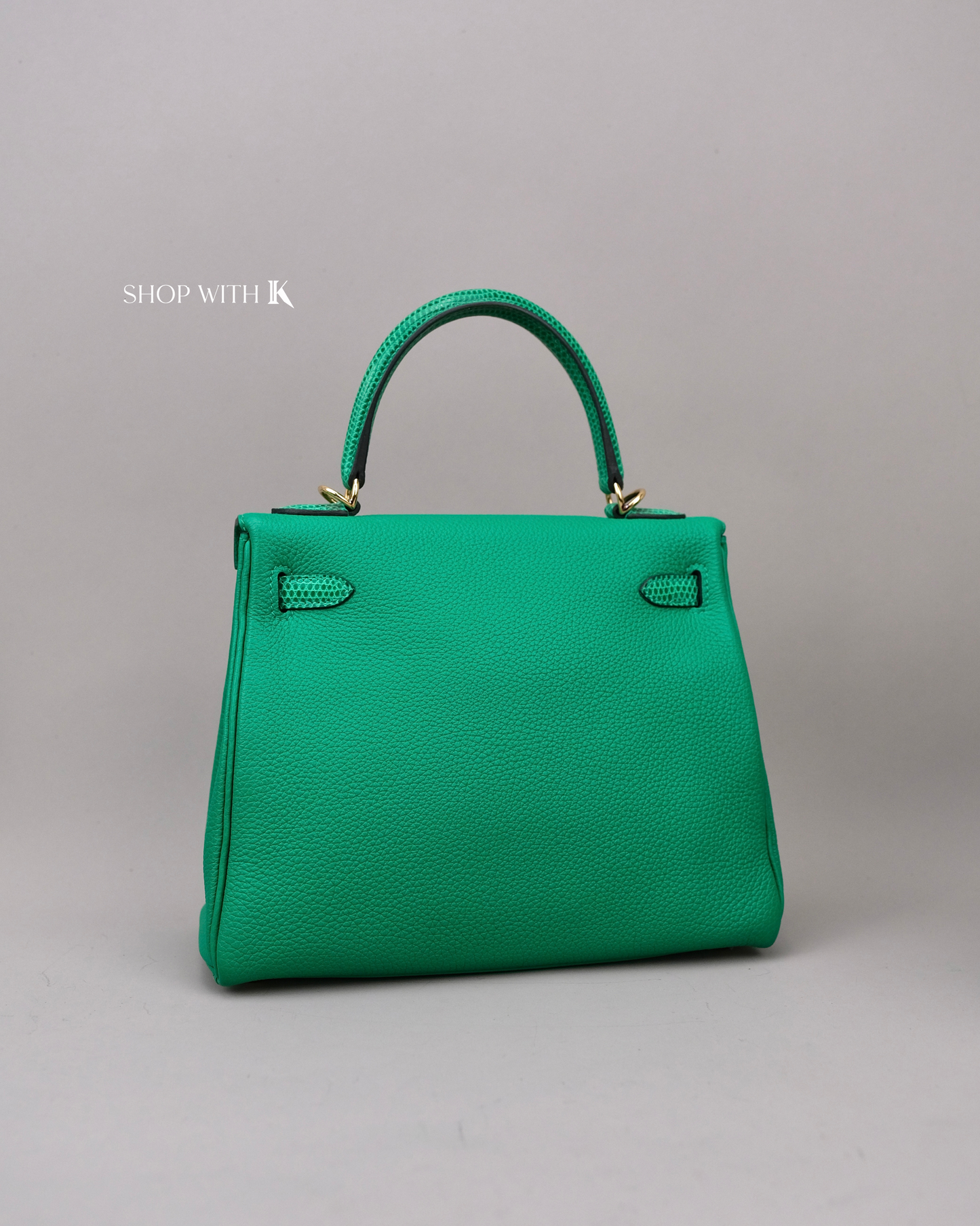 Hermes Kelly 25 Vert Menthe Lizard Touch GHW