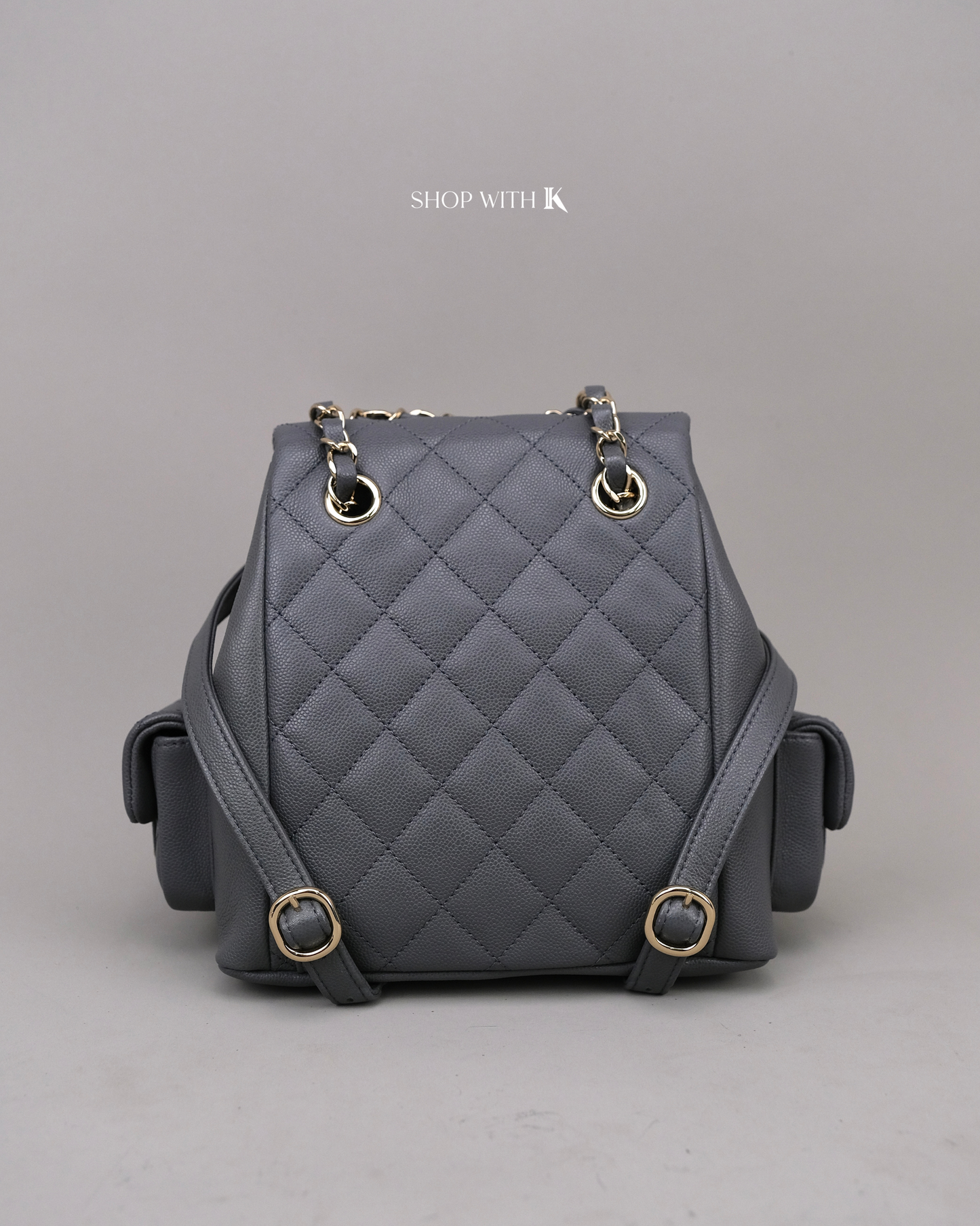 Chanel 23k New Tank Duma Backpack Dark Gray