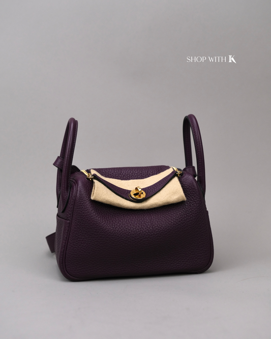 Hermes Mini Lindy Cassis GHW
