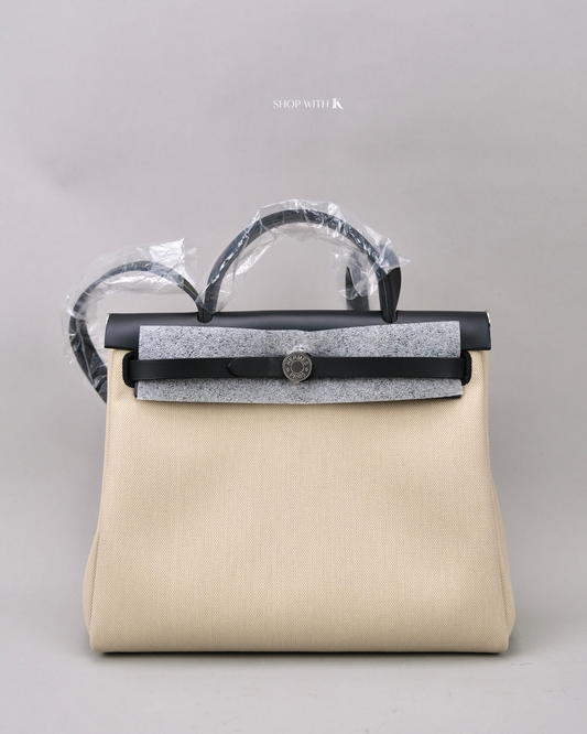 Hermes Herbag 31 Ecru/Noir