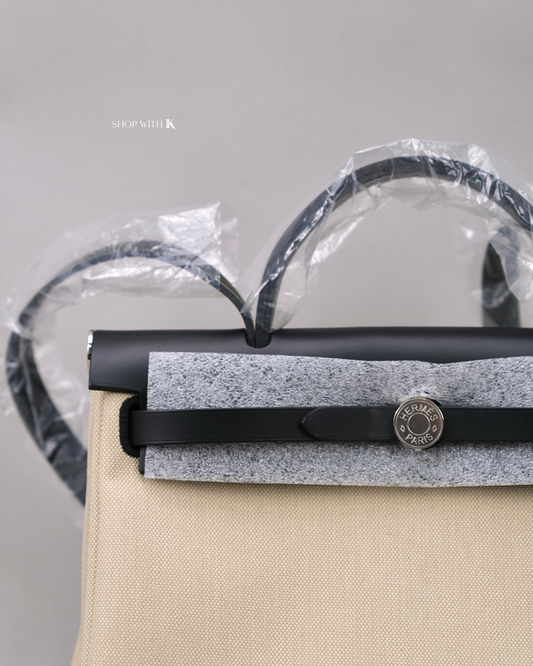 Hermes Herbag 31 Ecru/Noir