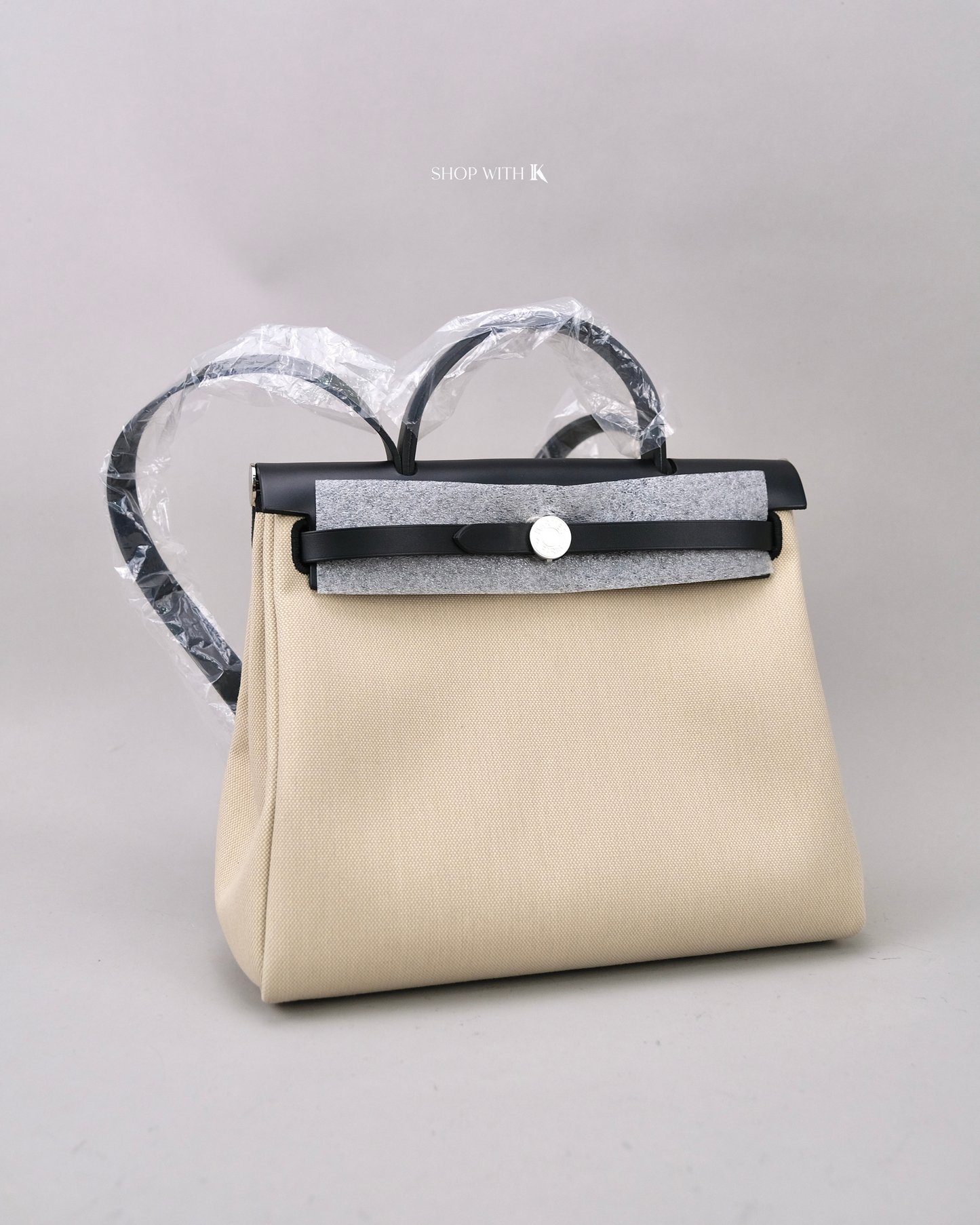 Hermes Herbag 31 Ecru/Noir