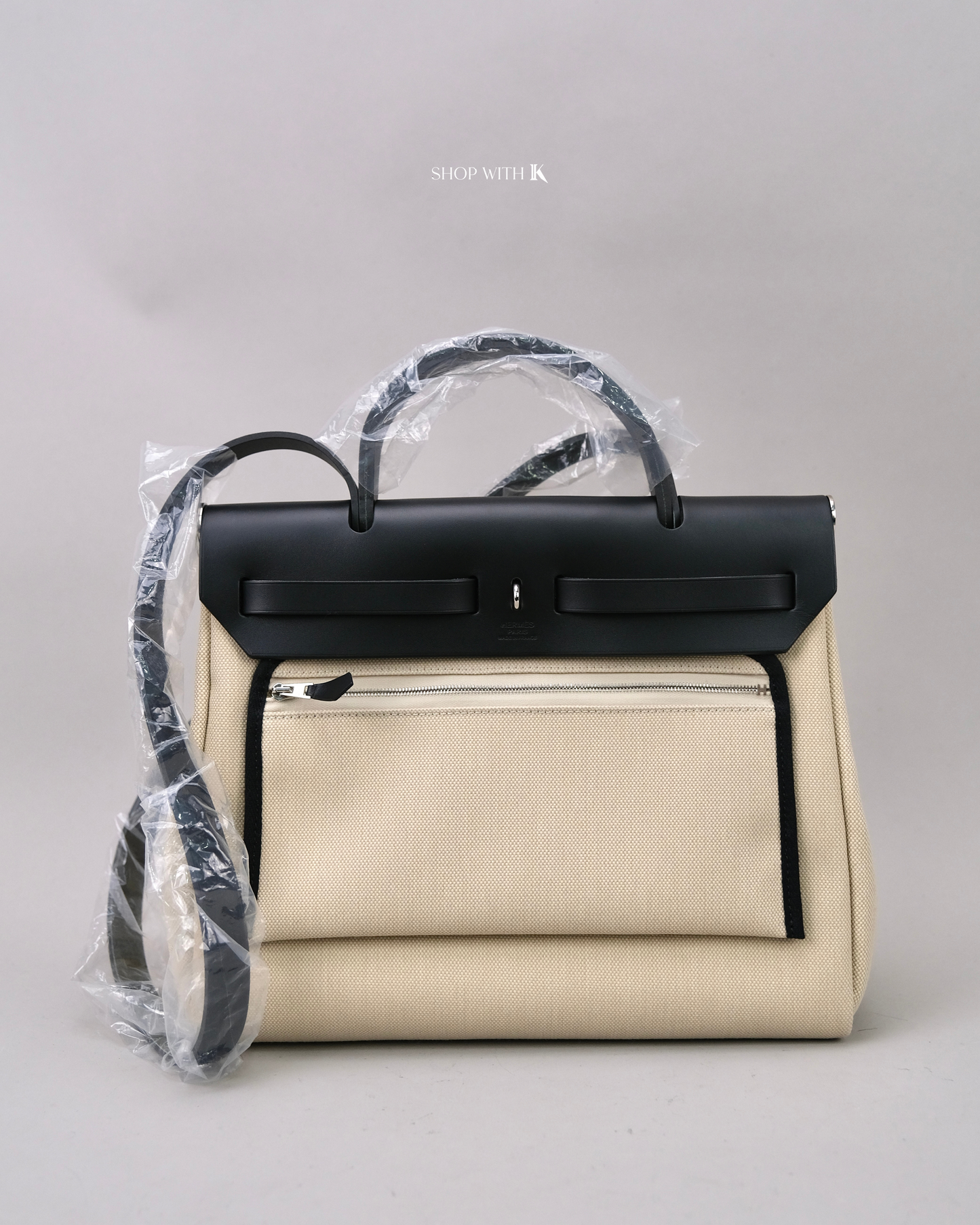 Hermes Herbag 31 Ecru/Noir