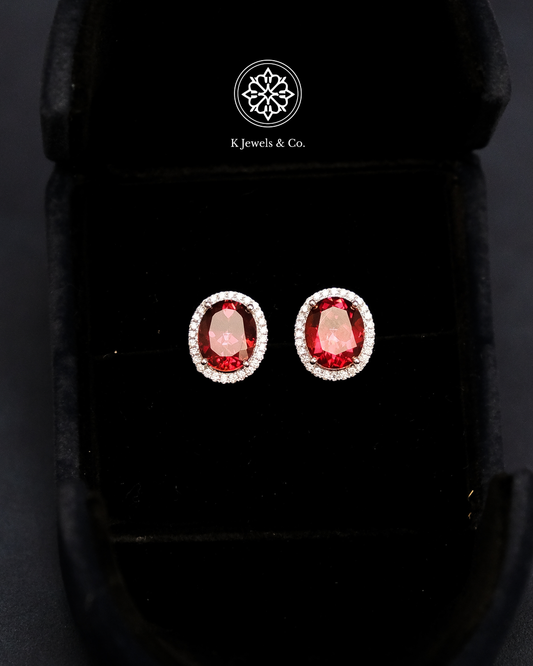 Created Ruby Earrings