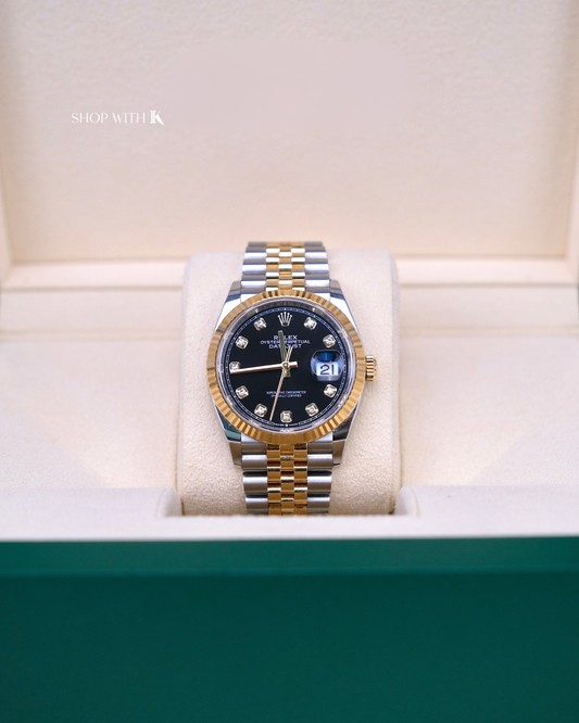 Rolex Datejust Steel and Gold Black Dial 36mm