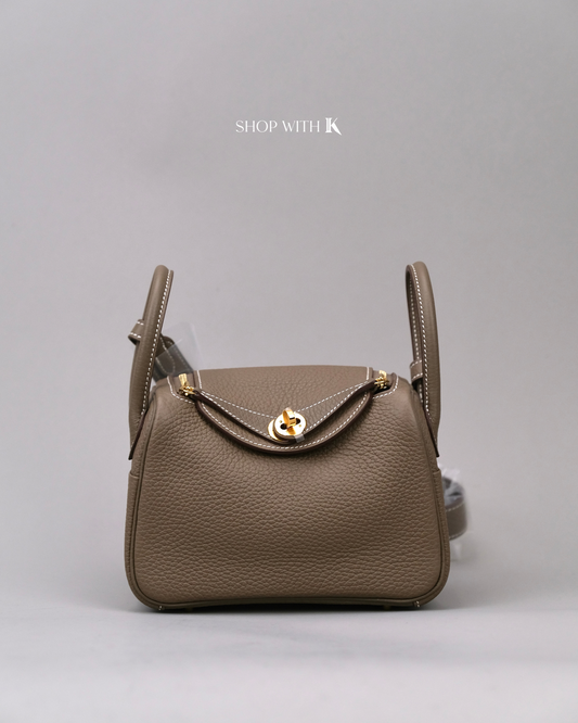 Hermes Mini Lindy Etoupe GHW