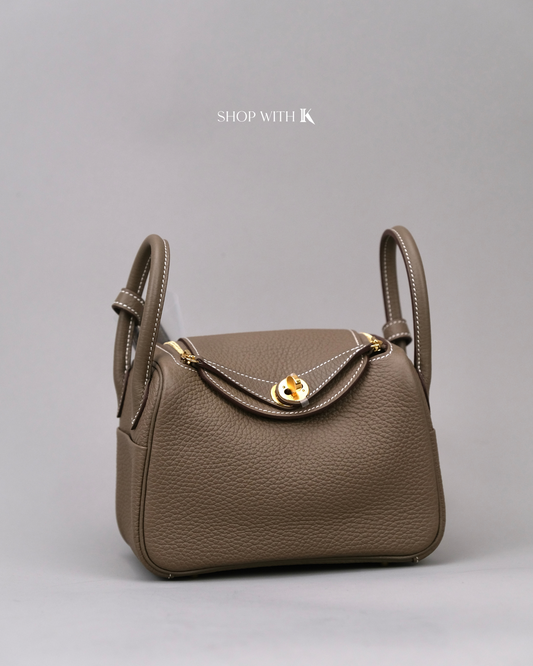 Hermes Mini Lindy Etoupe GHW