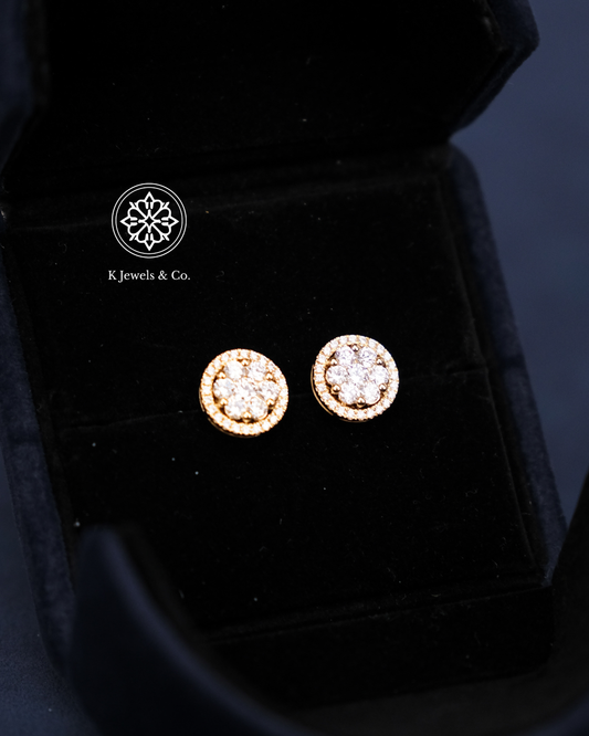Diamond Illusion Earrings in Yellow Gold