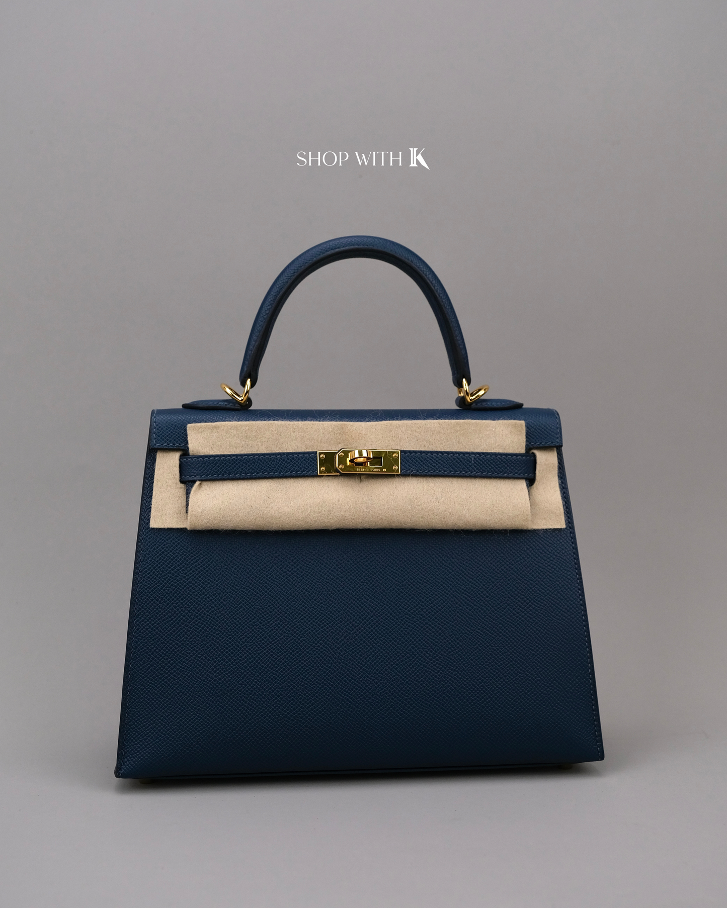 Hermes Kelly 25 Bleu de Prusse GHW