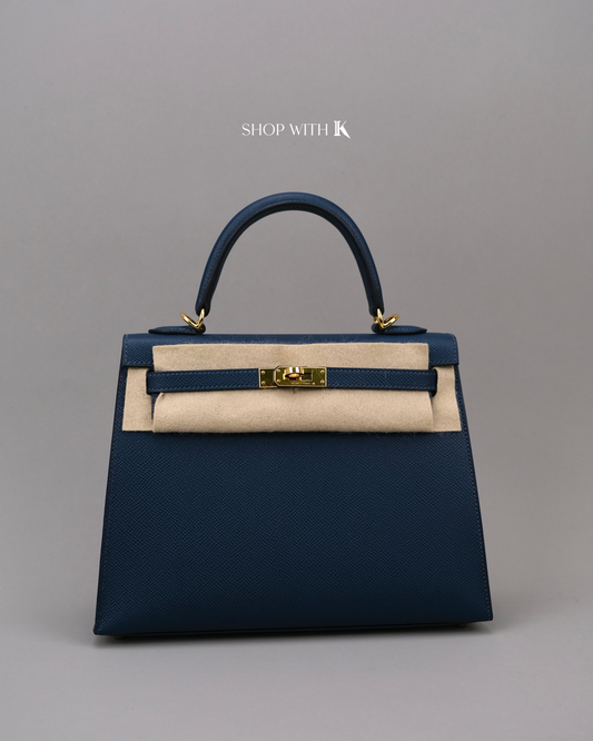 Hermes Kelly 25 Bleu de Prusse GHW