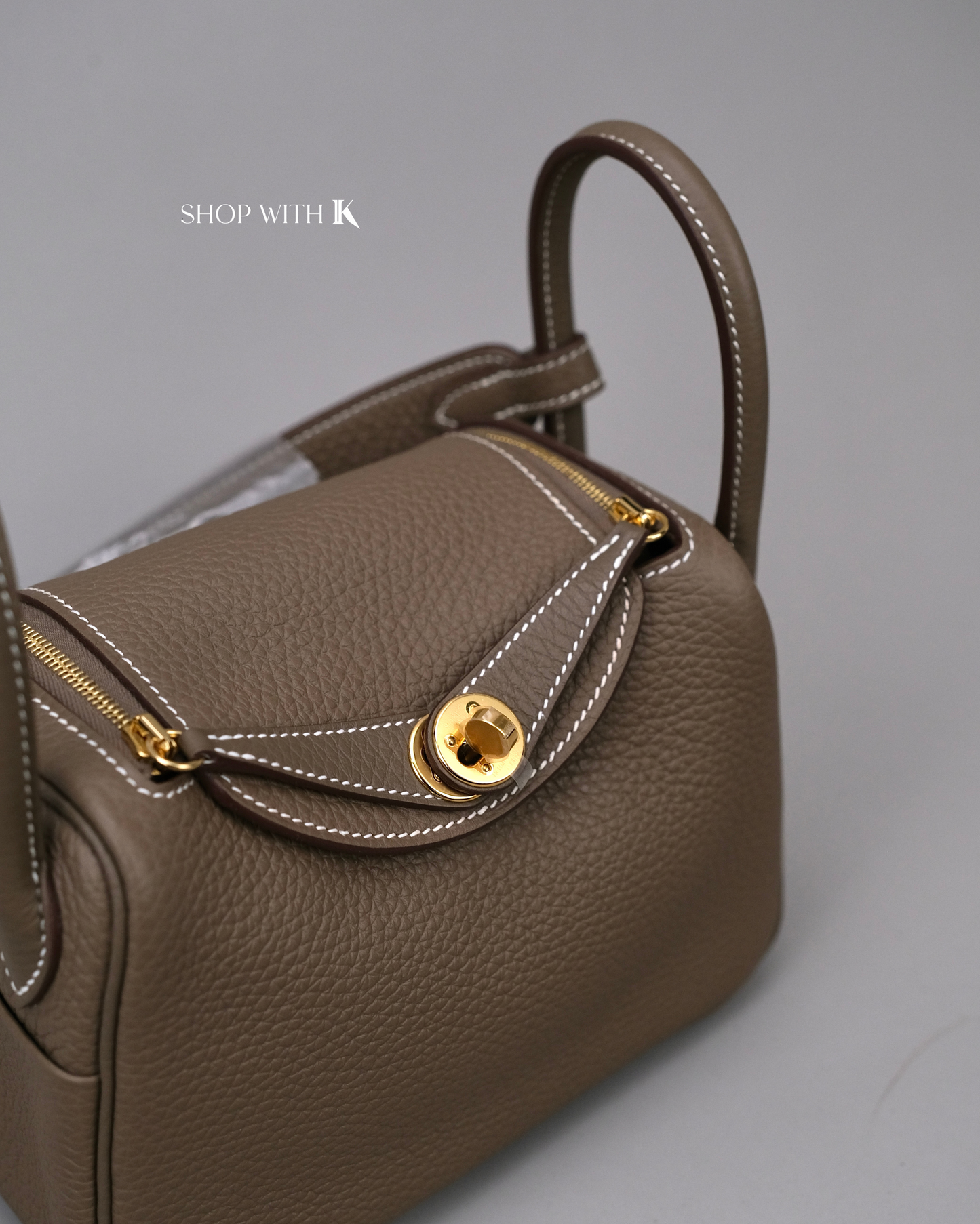 Hermes Mini Lindy Etoupe GHW