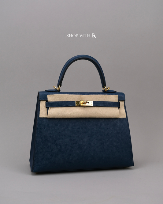 Hermes Kelly 25 Bleu de Prusse GHW