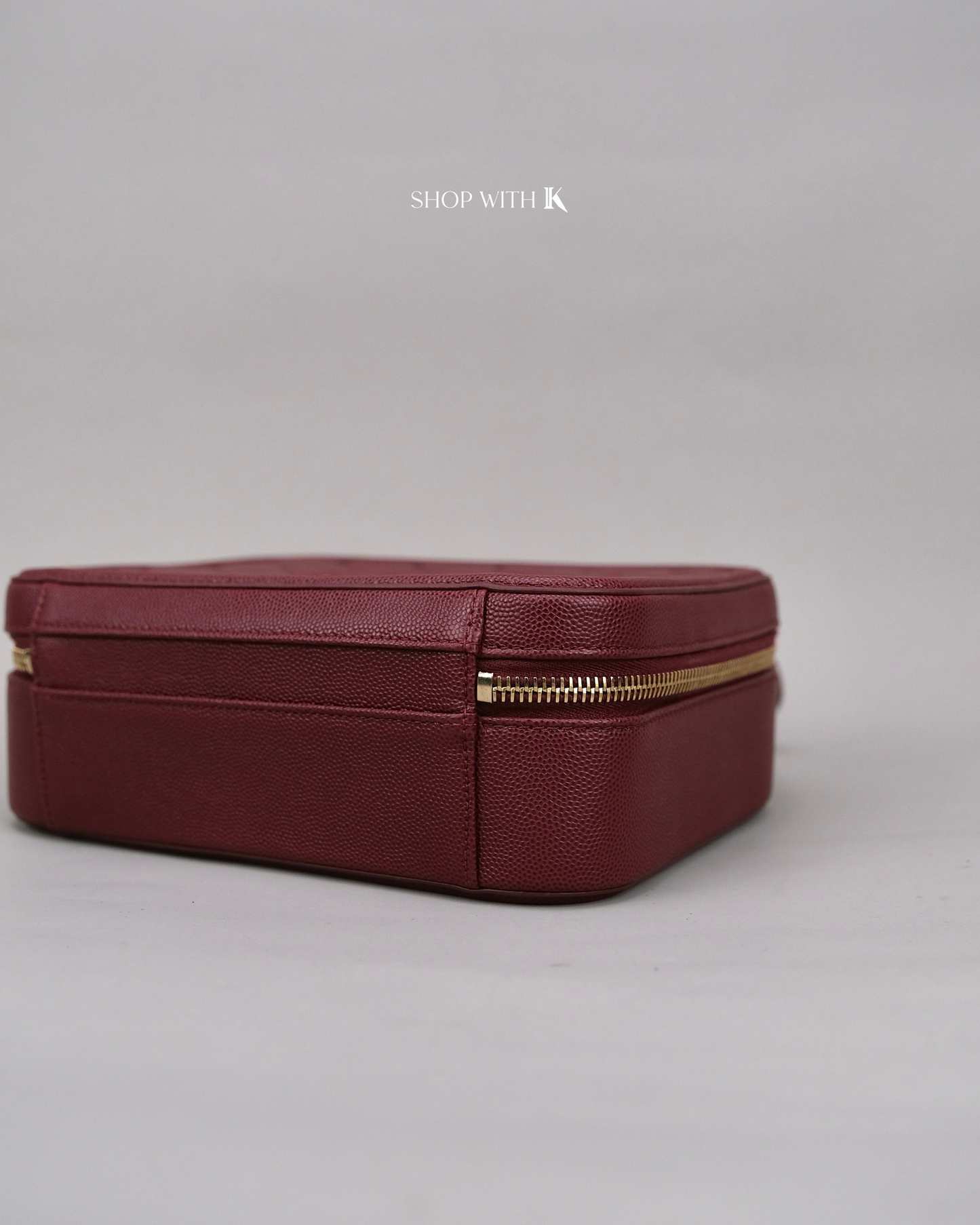 Chanel Filigree Vanity Case Burgundy