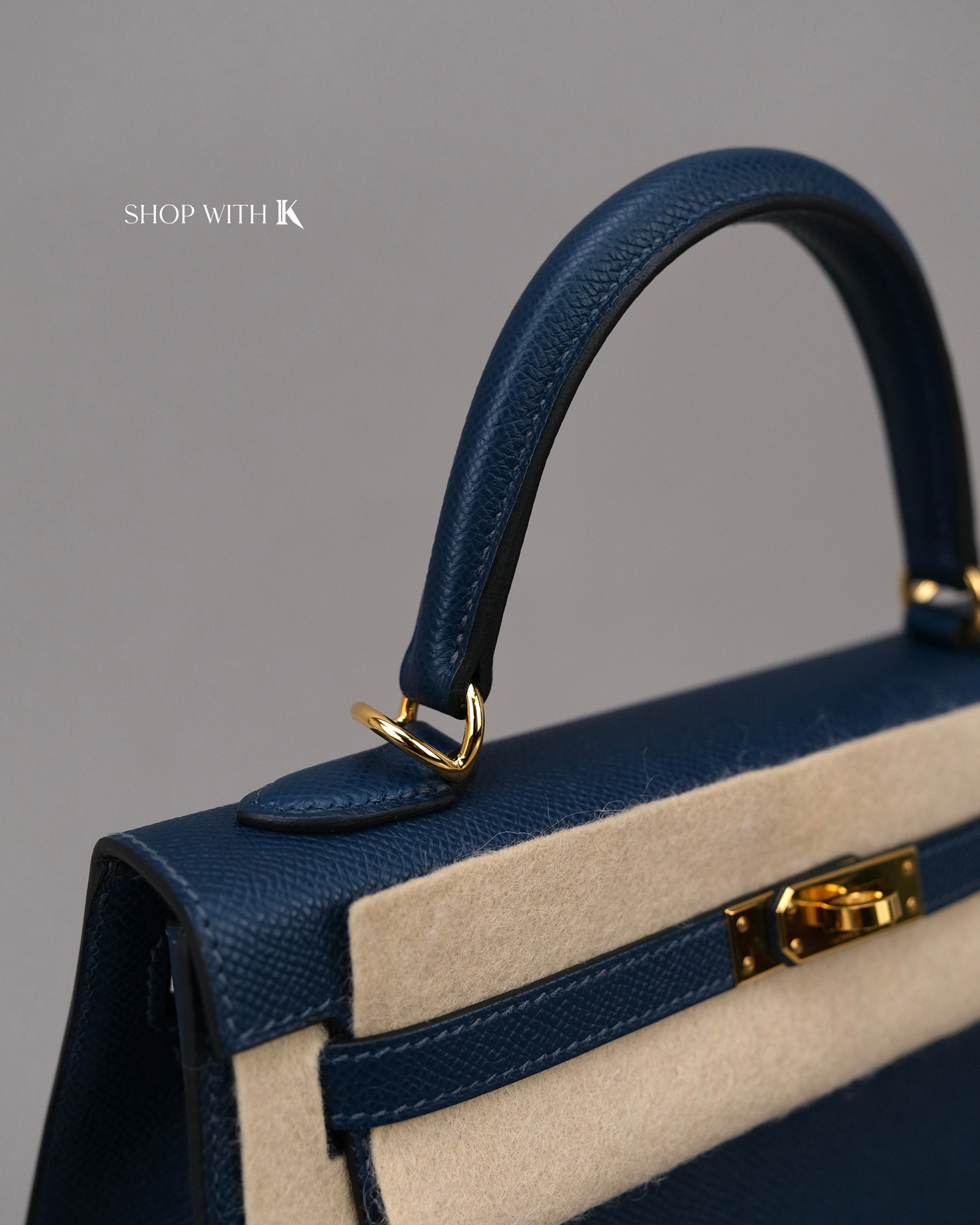 Hermes Kelly 25 Bleu de Prusse GHW