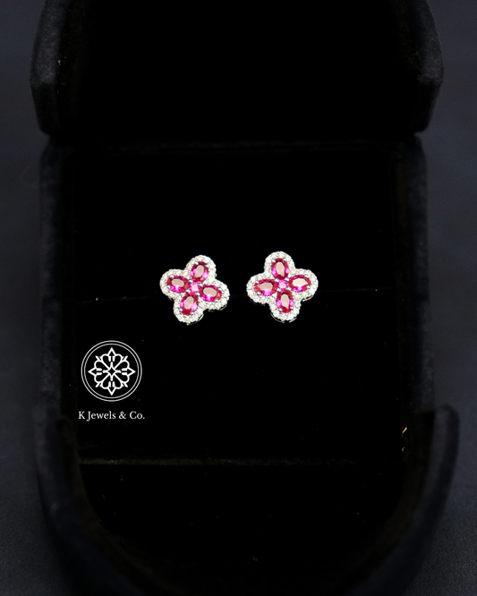 Created Ruby Earrings