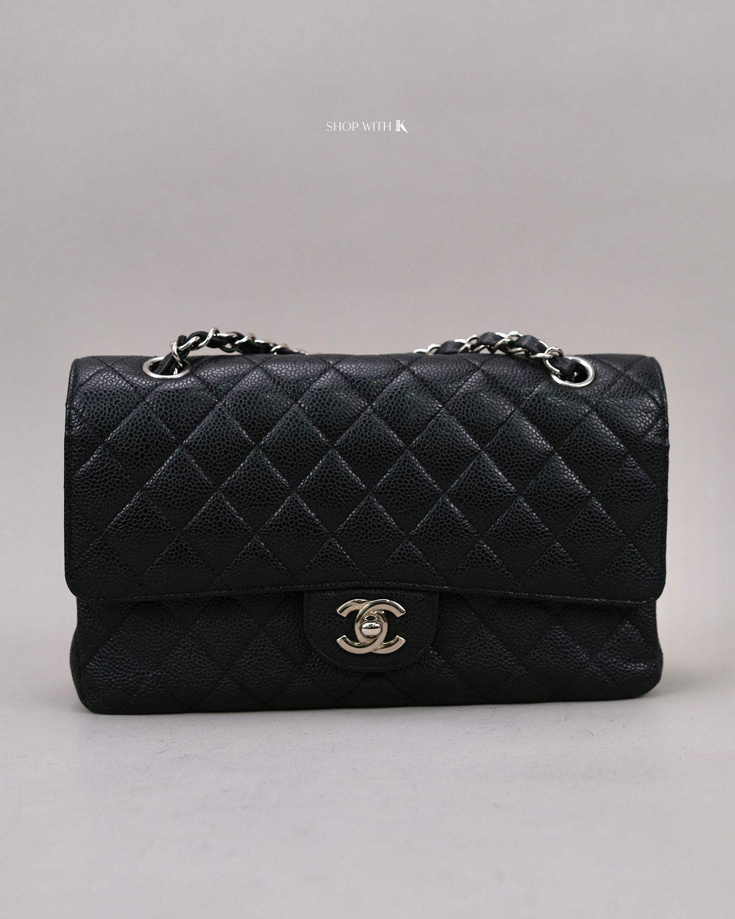 Chanel Classic Medium Flap Caviar Black SHW