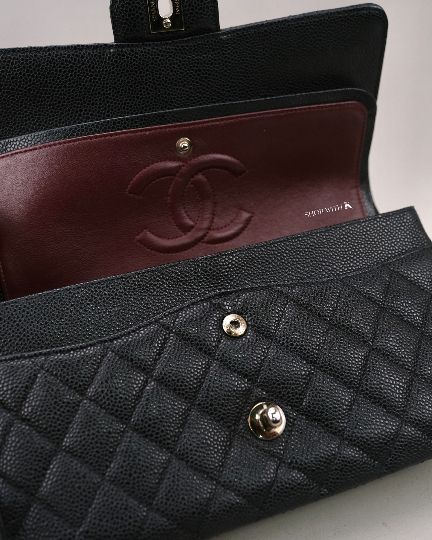 Chanel Classic Medium Flap Caviar Black SHW