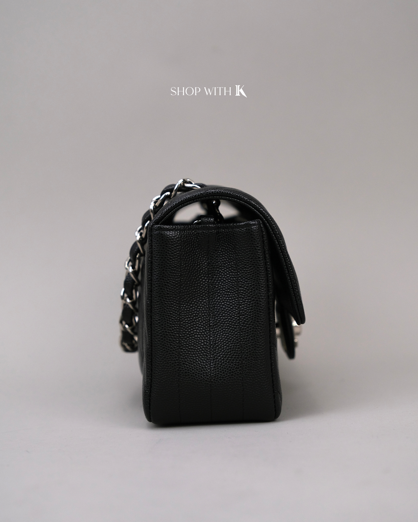 Chanel Mini Rectangle Chevron Black SHW