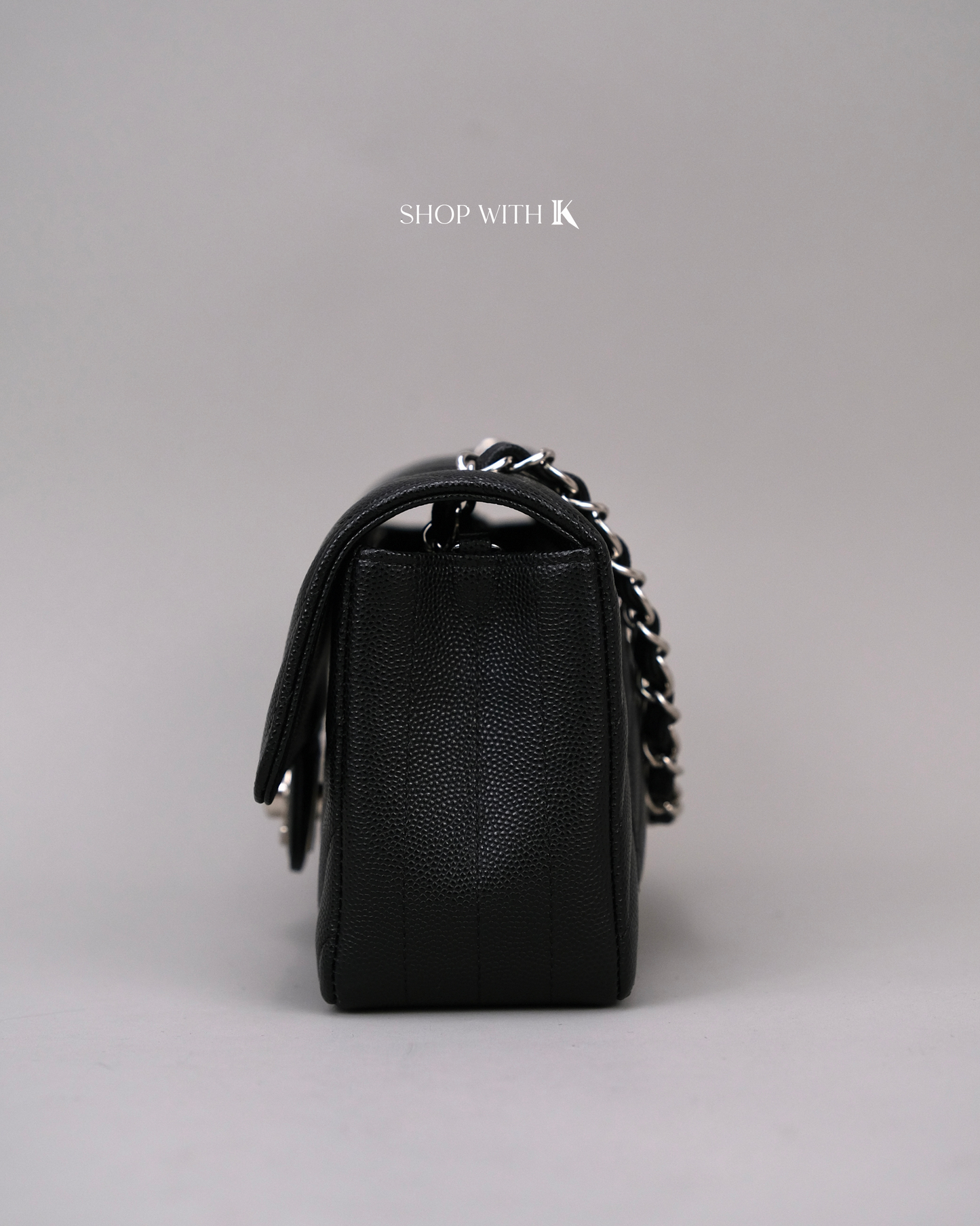 Chanel Mini Rectangle Chevron Black SHW