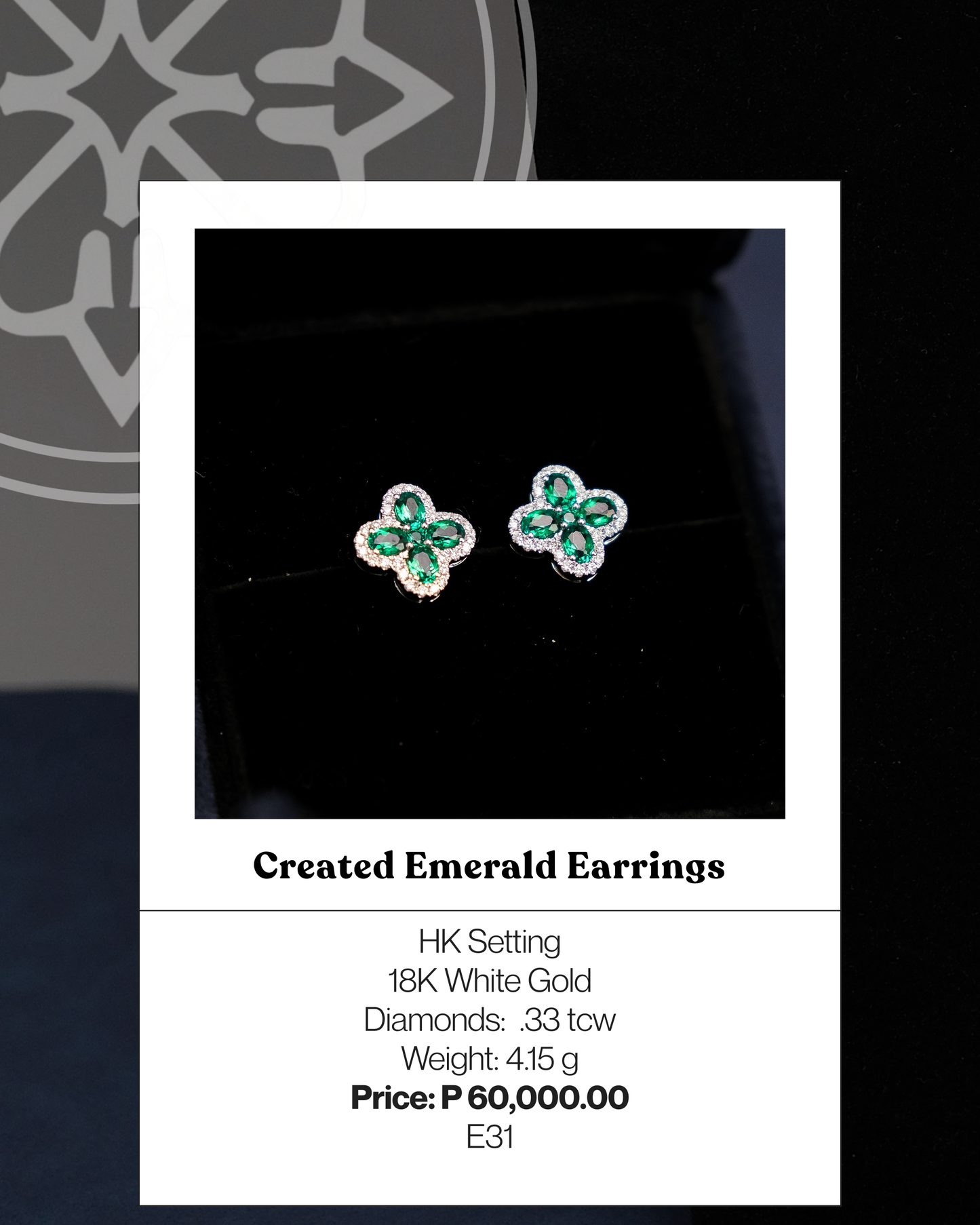 Created Emerald Earrings
