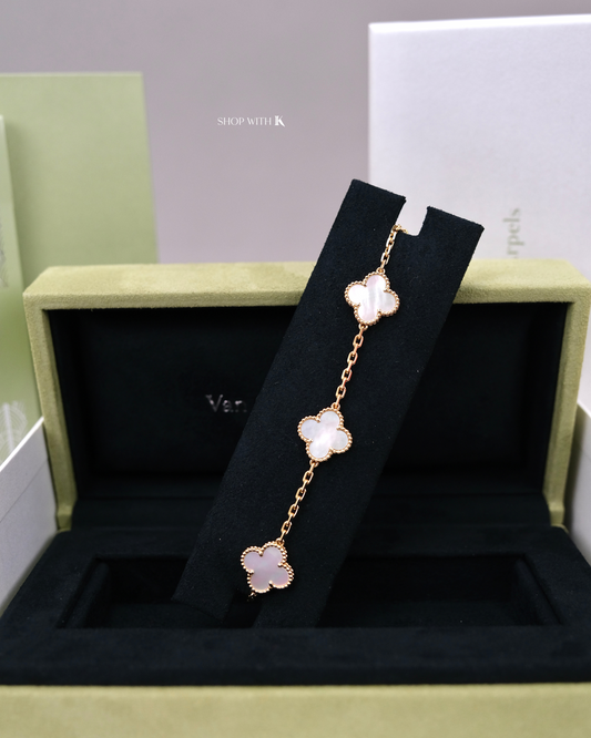 VCA Vintage Alhambra Mother of Pearl Bracelet - 5 motifs