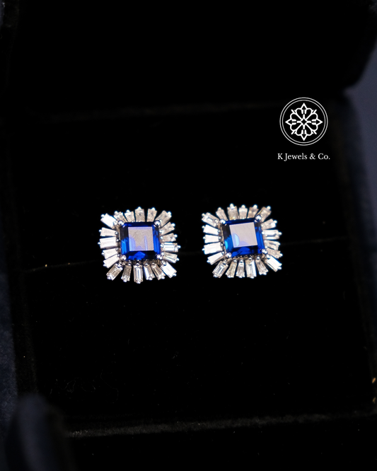 Created Sapphire Earrings