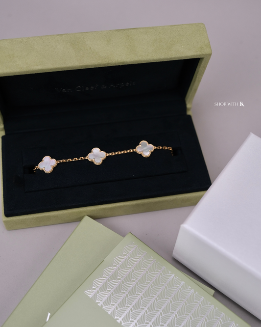 VCA Vintage Alhambra Mother of Pearl Bracelet - 5 motifs